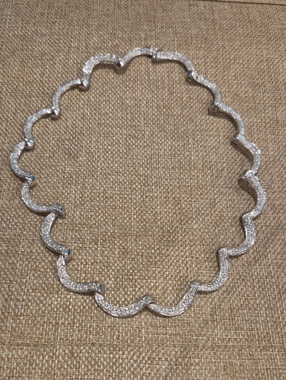Silver Scalloped Statement Necklace